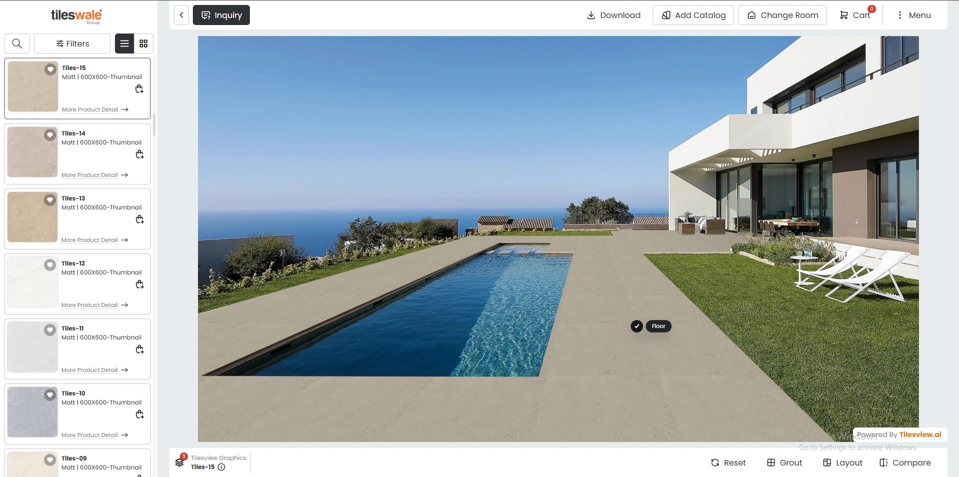 Pool Deck with TilesView Visualizer