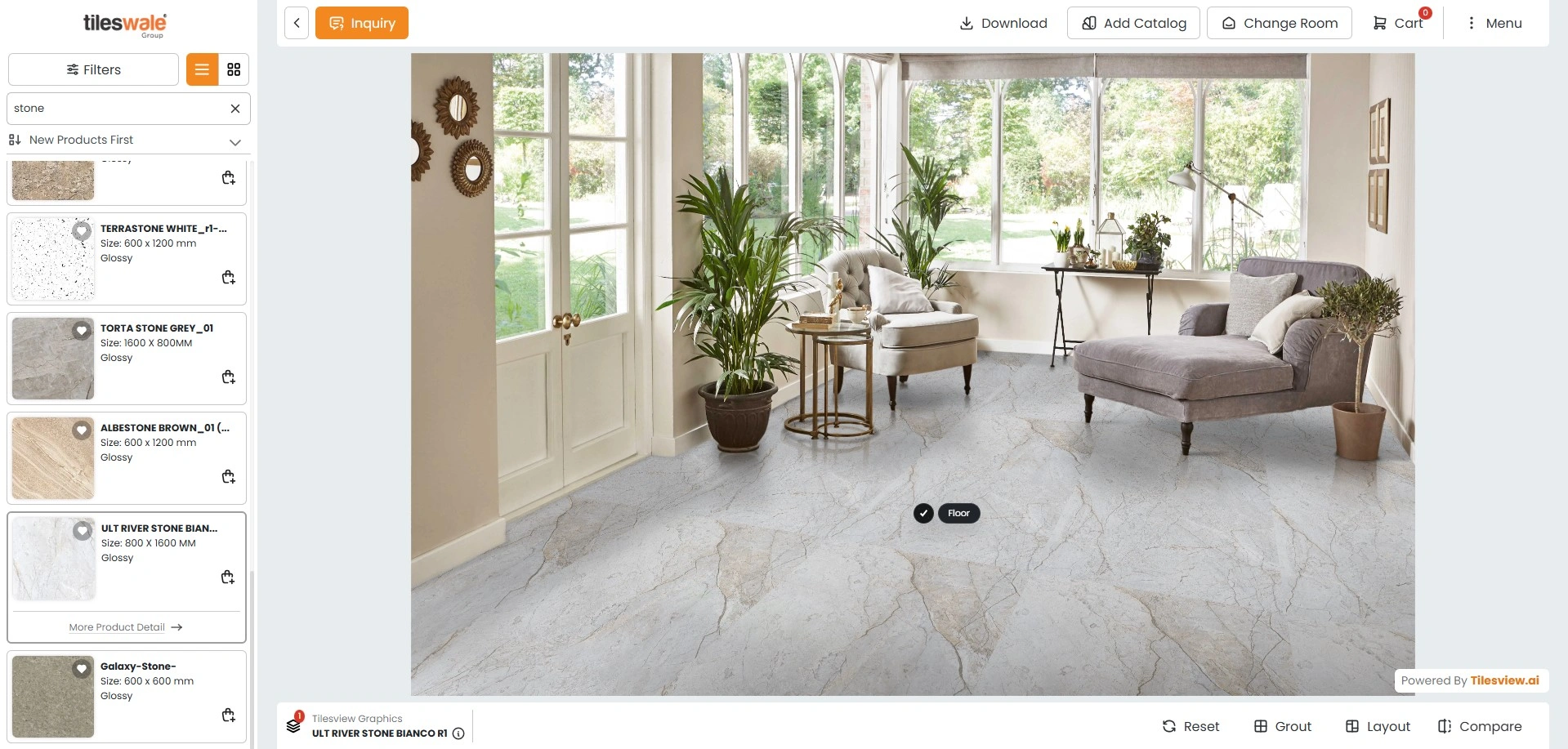 Room Visualizer Tool for Artificial Stone Flooring & Walls