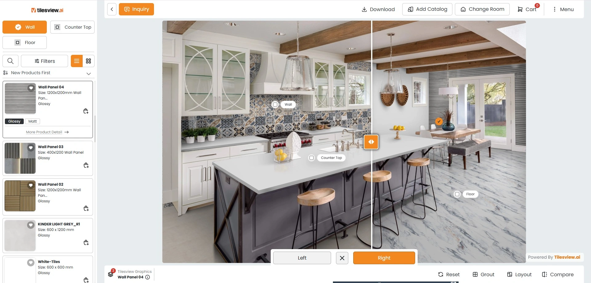 Compare Floor & Wall Materials Virtually