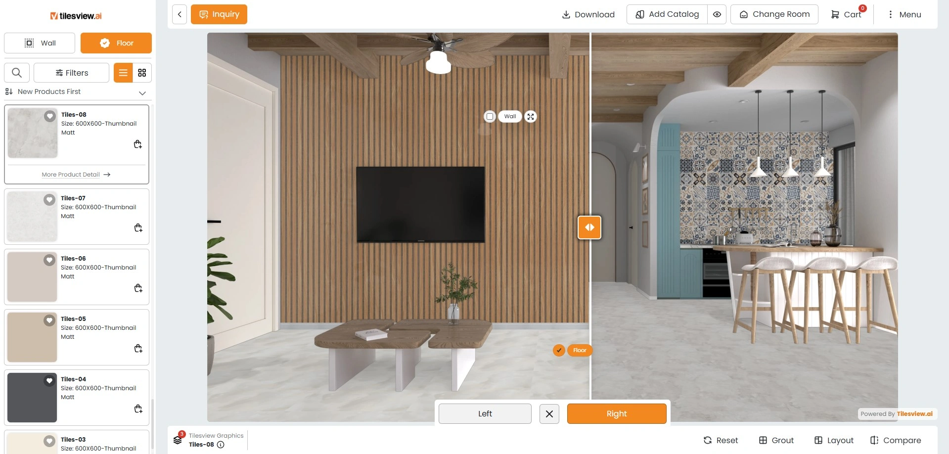 Kitchen vs. Living Room visualizer
