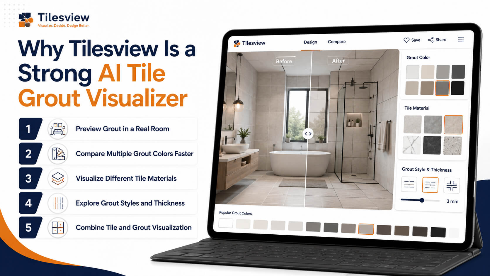 Tilesview Is a Strong AI Tile Grout Visualizer
