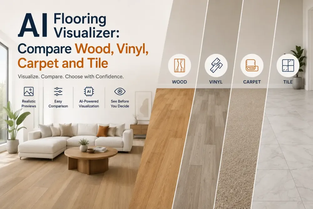 AI Flooring Visualizer: Compare Wood, Vinyl, Carpet and Tile